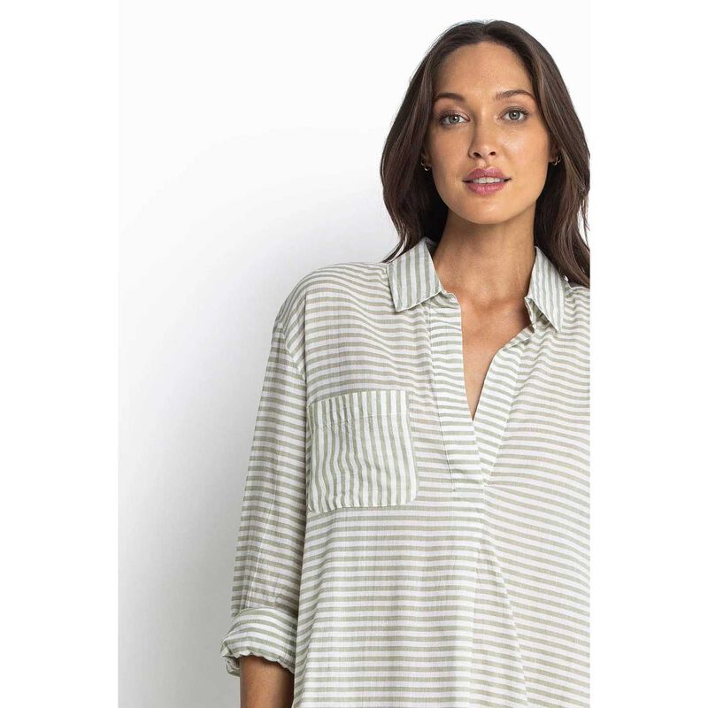 Sunseeker Summer Stripe Painters Shirt - Khaki image number 2