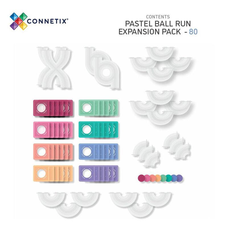Connetix Tiles Pastel Ball Run Expansion Pack 80 pc image number 1