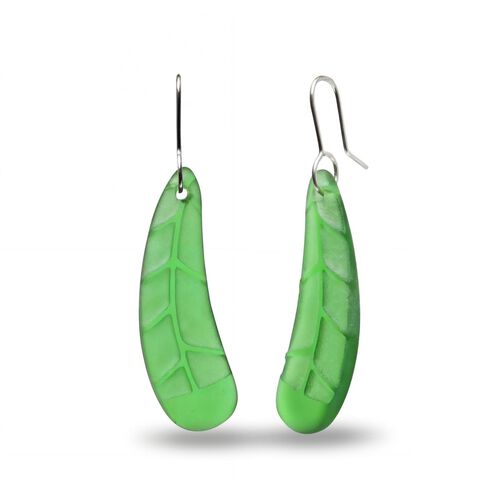 StoneArrow Jewellery Huia Feather Earrings - Green