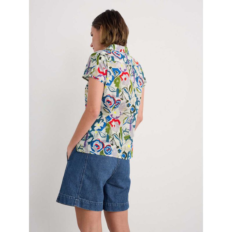 Seasalt Cornwall Rushmaker Shirt Studio Floral Chalk image number 1