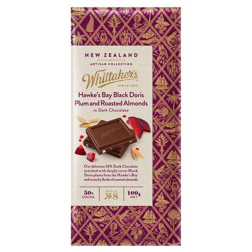 Whittaker&rsquo;s New Zealand Black Plum & Roasted Almonds 100g