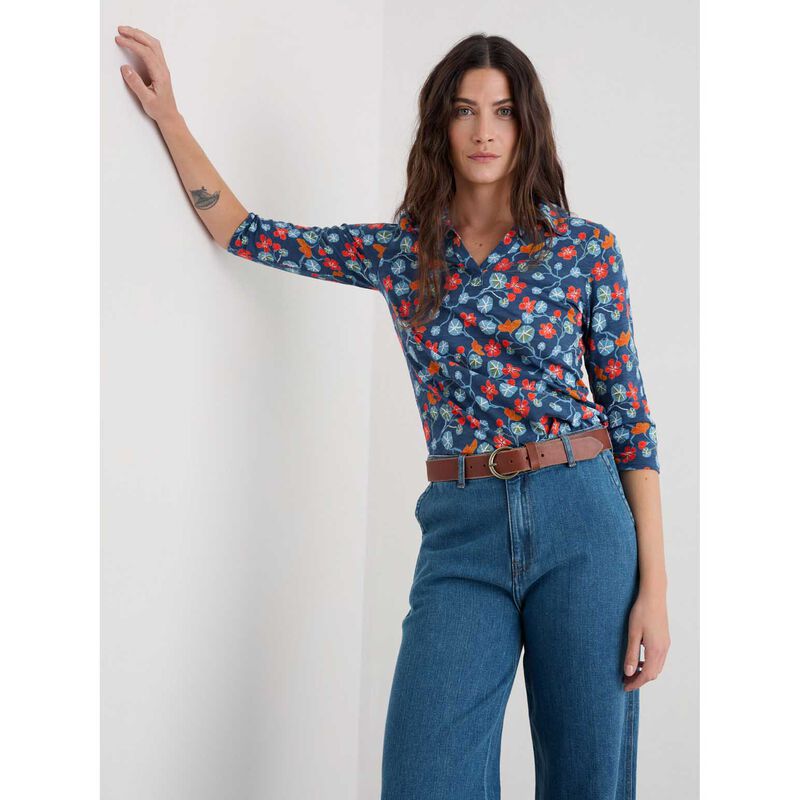 Seasalt Cornwall Wavecrest Shirt Winding Nasturtiums Squall image number 3