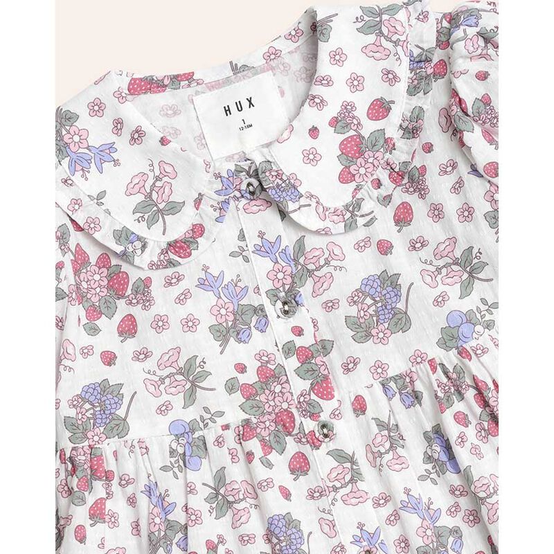 Huxbaby Stawberry Garden Tiered Smock Dress 3-5Y image number 2
