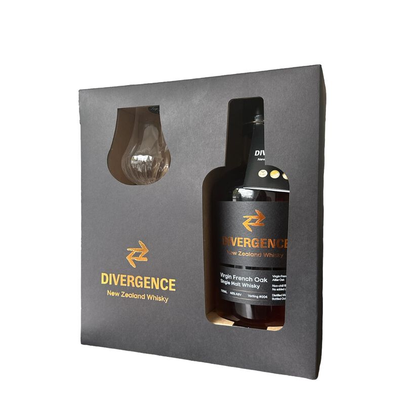 Divergence Virgin French Oak Single Malt NZ Whisky 700ml Gift Pack image number 0