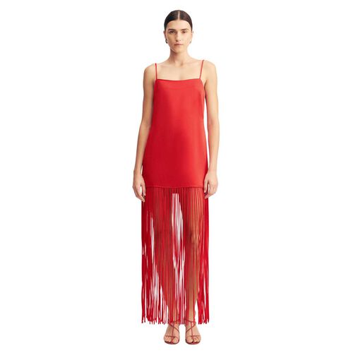 Shona Joy Moraya Square Neck Fringe Maxi Dress