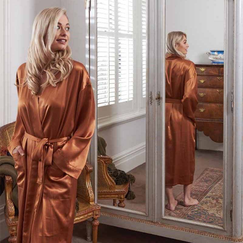 MM Linen Silk Copper Robe image number 2