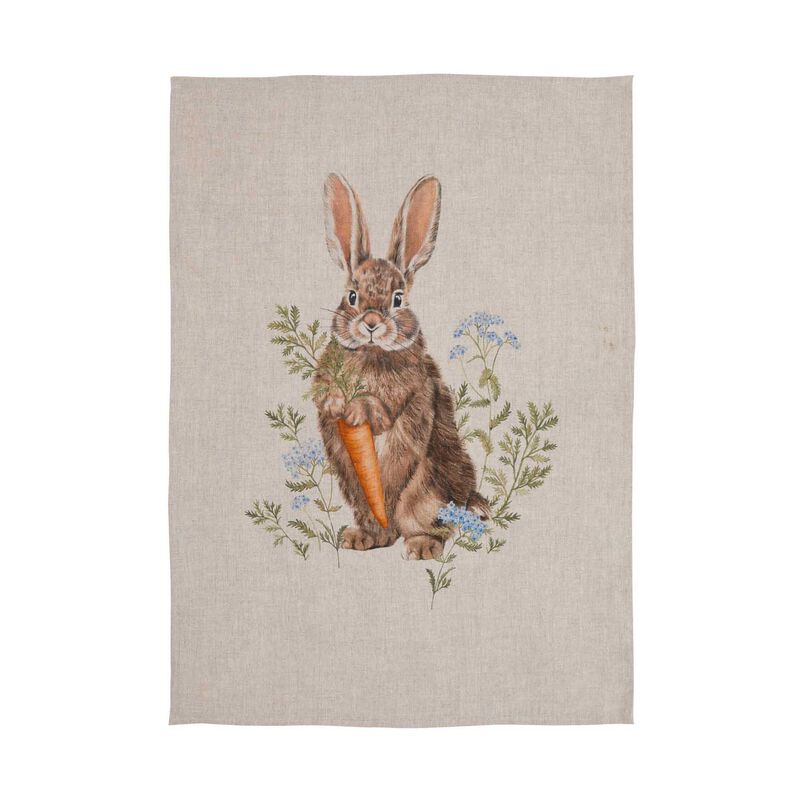 Wallace Cotton Bunny Linen Tea Towel image number 1