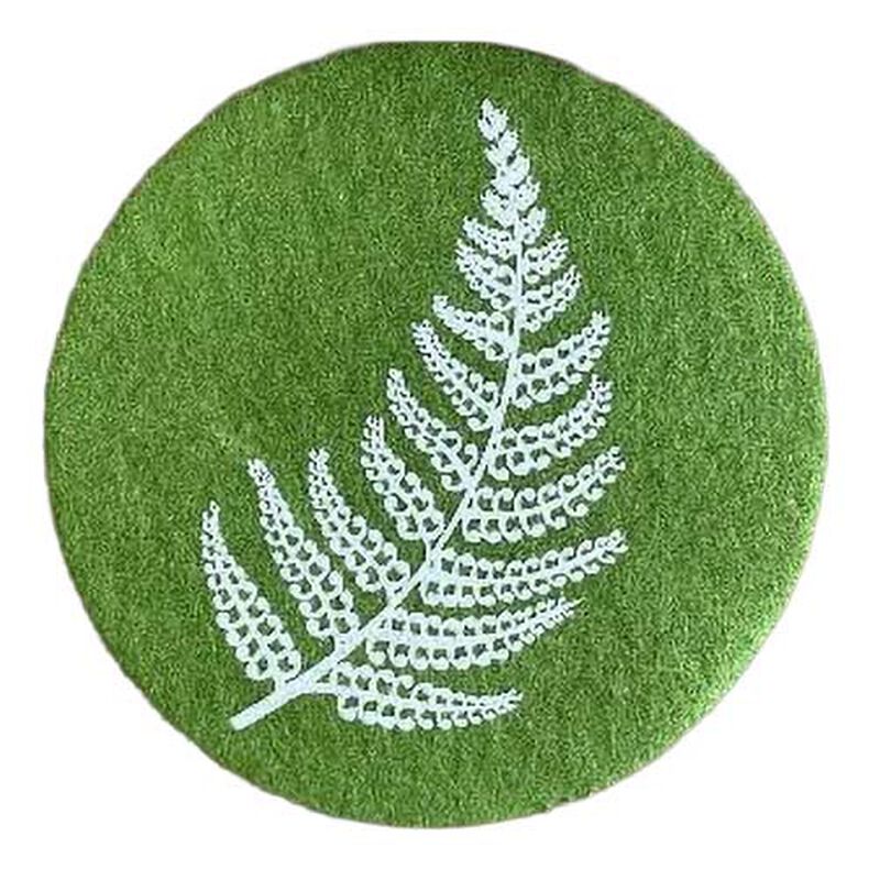 Jo Luping Silver Fern On Green Set Of 4 Ecofelt Coaster image number 0