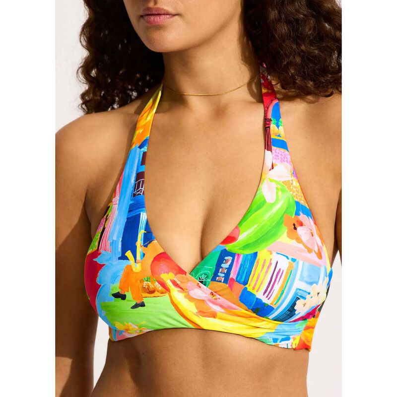 Seafolly Multi Fit Wrap Front Halterbra image number 2