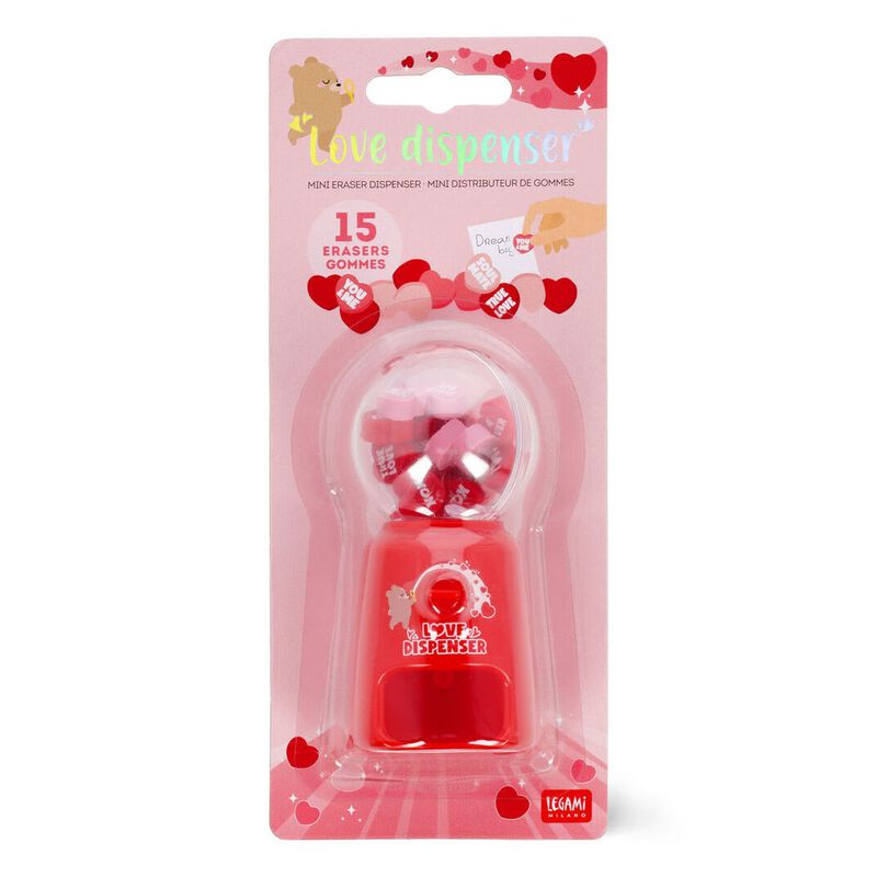 Legami Mini Eraser Dispenser - Love Dispenser image number 3