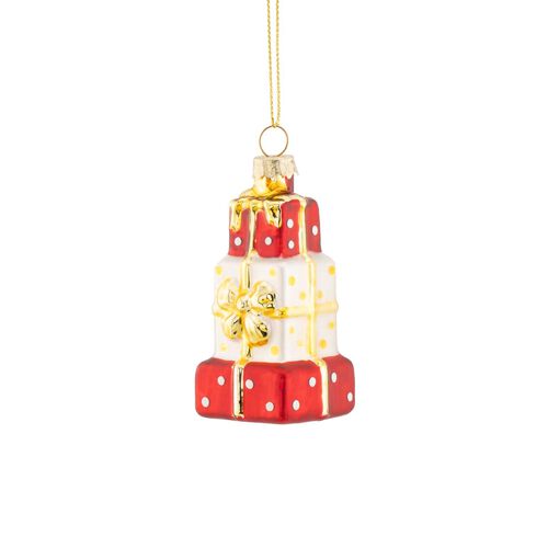 Sass & Belle Stack Of Presents Shaped Bauble