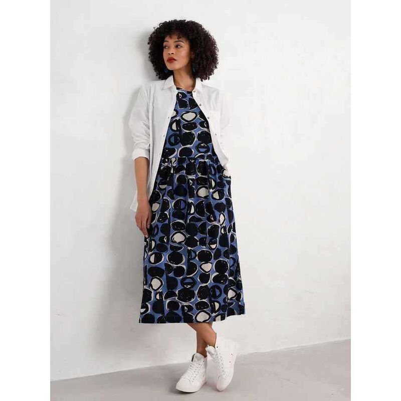 Seasalt Cornwall Brouse Dress Pebble Monoprint Mussel image number 3