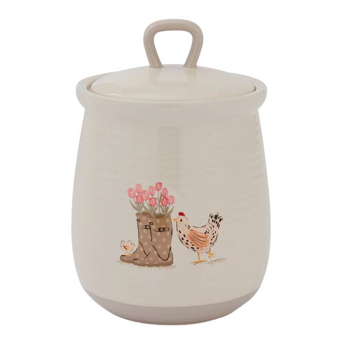 Cooksmart Hen House Lane Canister - Wellies & Hens