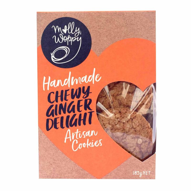 Molly Woppy Artisan Chewy Ginger Delight Cookies 185g image number 0