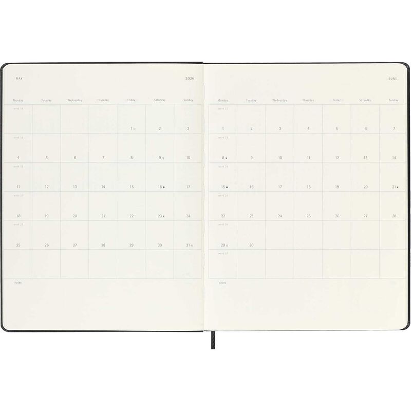 Moleskine Diary 12 Month Weekly + Notes HC XL Black 2026 image number 2