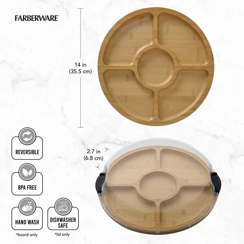 Farberware Build-A-Board Bamboo Lazy Susan 35.5cm image number 2