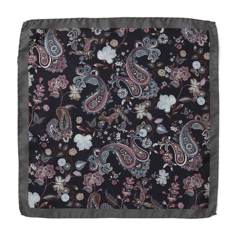 Cambridge Peony Paisley Pocket Square image number 1