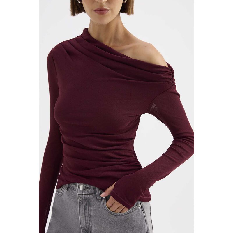 Nude Lucy Rue Mesh Ls Top image number 6