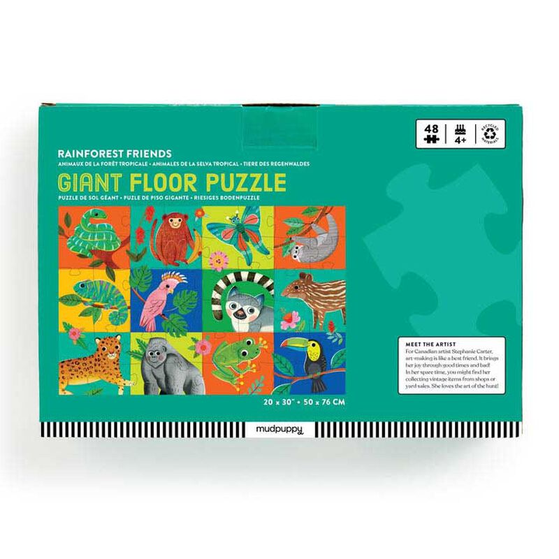 Mudpuppy Rainforest Friends 48 Piece Giant Floor Puzzle image number 2