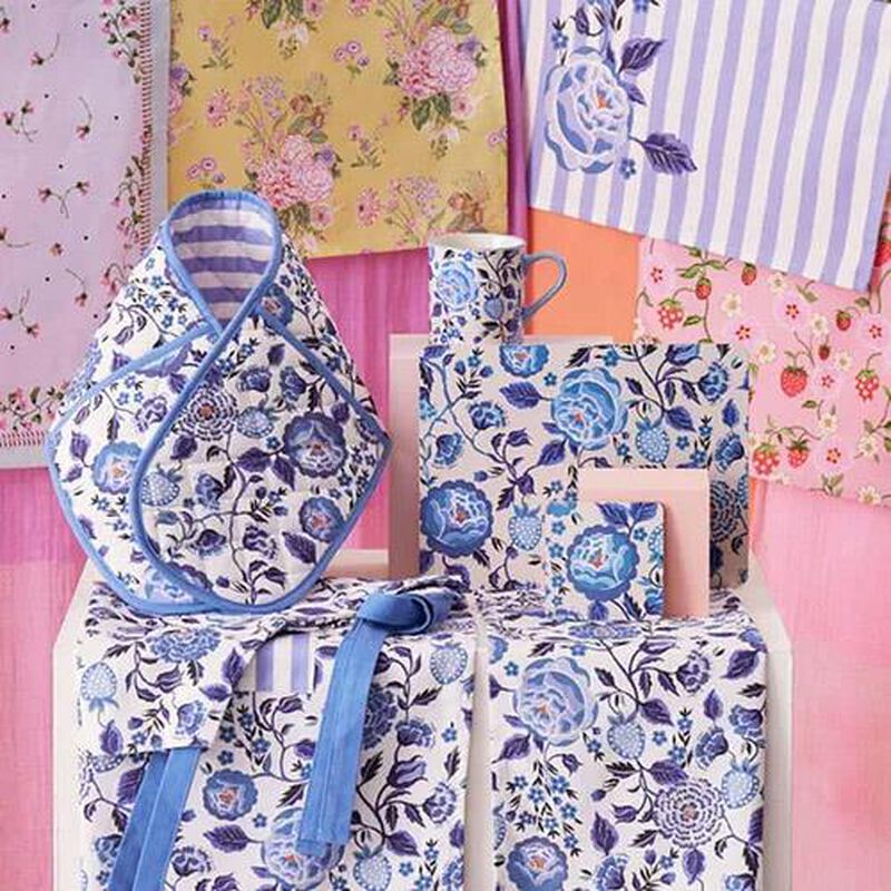 Cath Kidston Strawberry Garden 4Pk Blue Cork Back Placemats image number 1