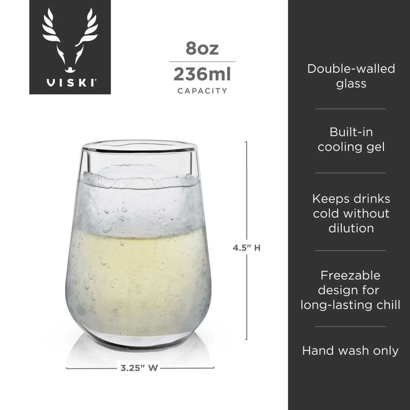 Viski Glacier: Double Walled Chilling Wine Glass image number 2