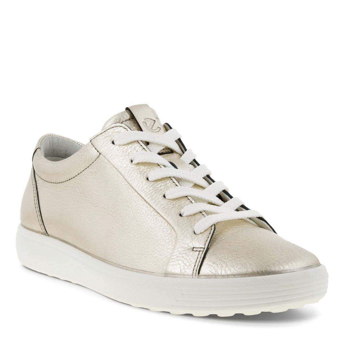 Ecco Soft 7 Pure White Gold Lace Up Ballantynes Department Store