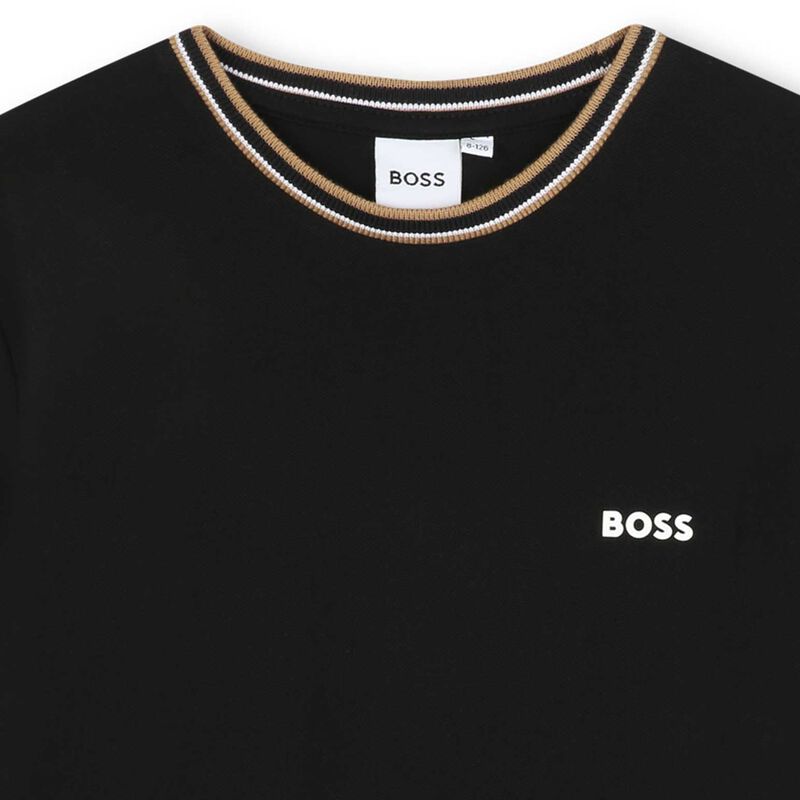 BOSS Stripe Collar Tee 4Y-6Y image number 2