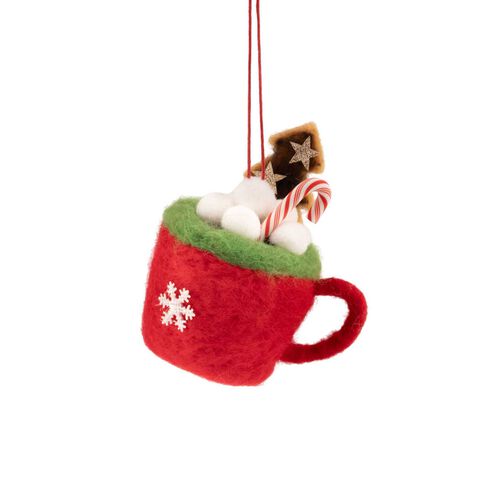 Sass & Belle Hot Chocolate Felt Decoration