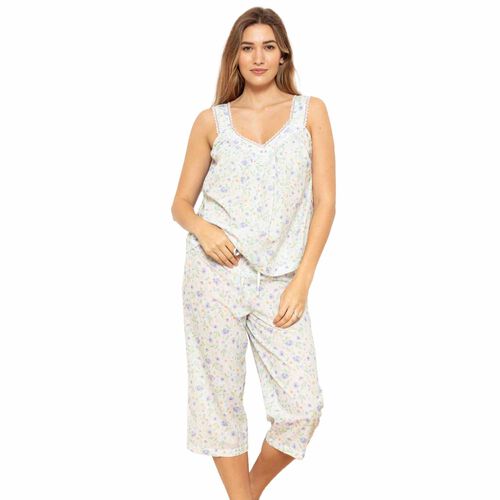 Cottonreal Pansy Wide Strappy Sleeveless Nightdress
