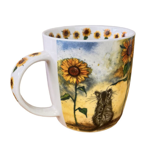 Alex Clark Cat And Sunflowers Mug
