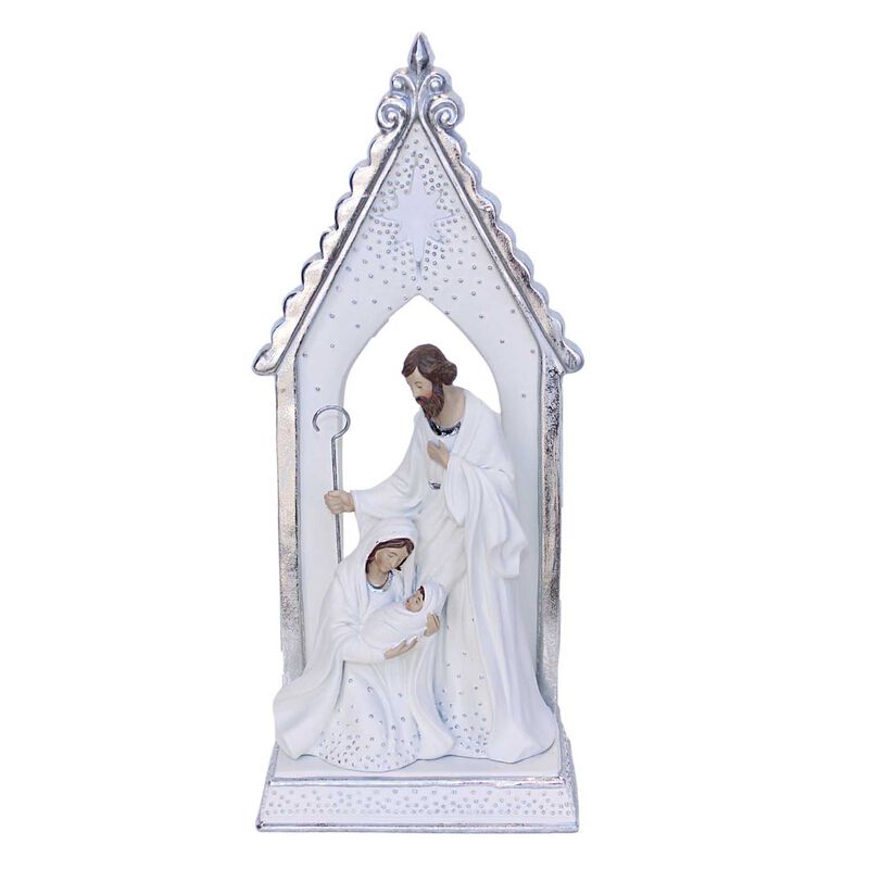 Holy Family With Stable White 32cm image number 0