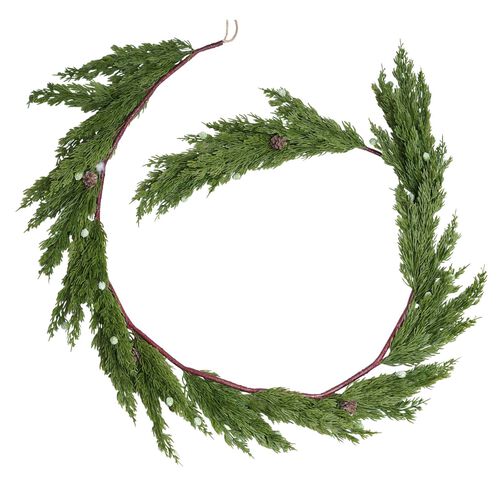 Real Touch Juniper Pine Garland 180cm x 68 With Pinecones & Seeds