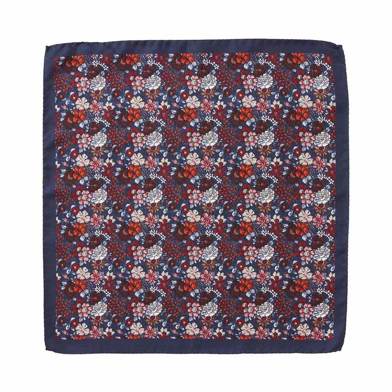 Cambridge Dark Floral Pocket Square image number 0