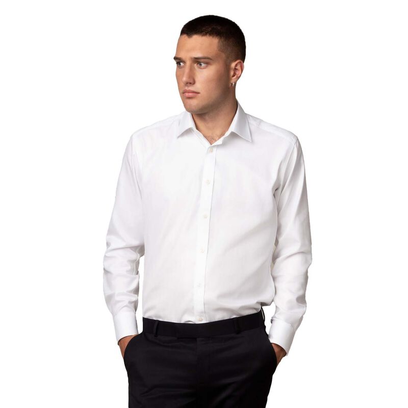Rembrandt York White Herringbone Non-Iron Shirt image number 0