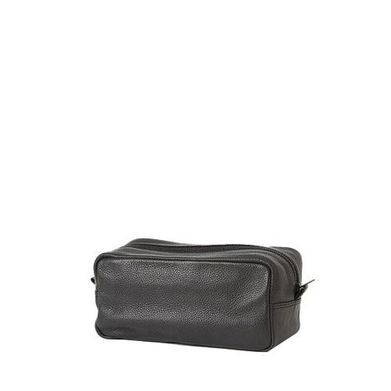 Citt&agrave; Marlo Leather Wash Bag Black Large image number 0