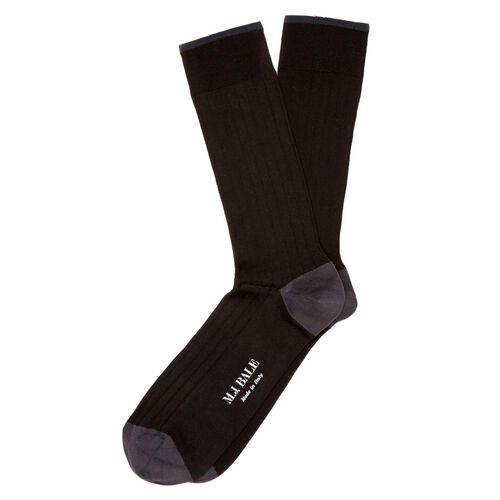 M.J. Bale Diego Plain Black Sock
