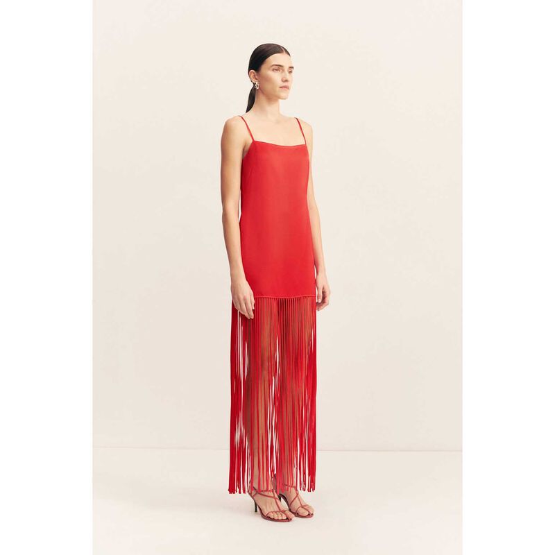 Shona Joy Moraya Square Neck Fringe Maxi Dress image number 3