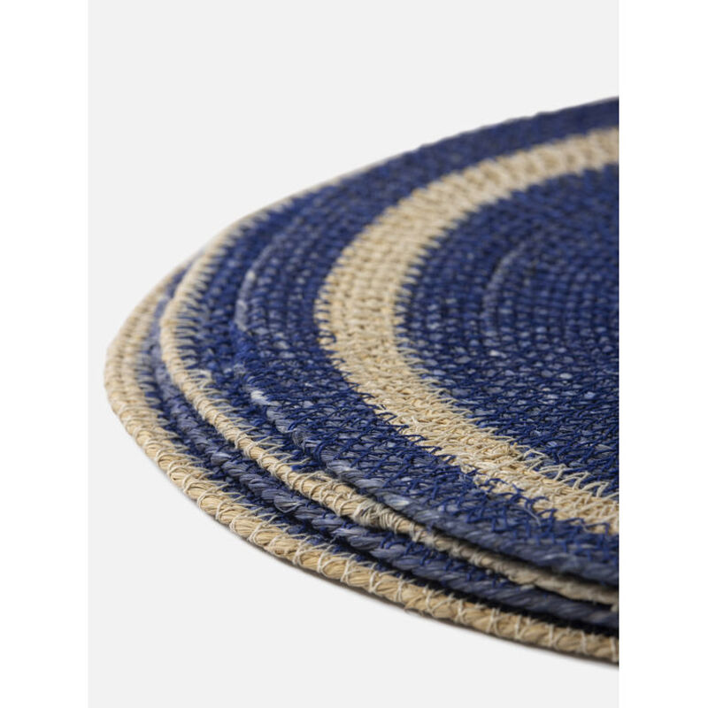 Citt&agrave; Agora Woven Placemat S/4 Cobalt/Natural 34cmdia image number 2