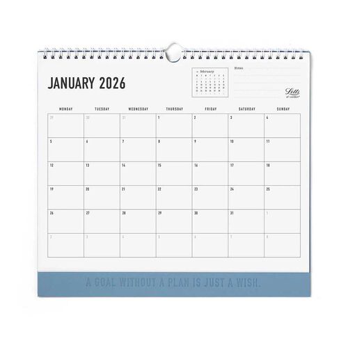 Letts of London Wall Calendar Conscious 300x270mm Ocean 2026