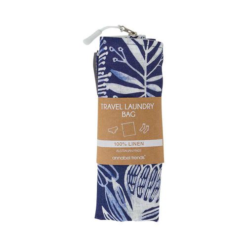 Annabel Trends Linen Laundry Bag - Navy Natives