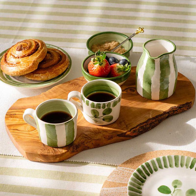 Selbrae House Small Ceramic Jug - Green Stripe image number 2