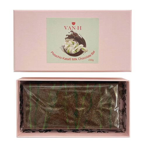 Van Heiningen Dubai Kataifi Pistachio Milk Chocolate Bar 210g
