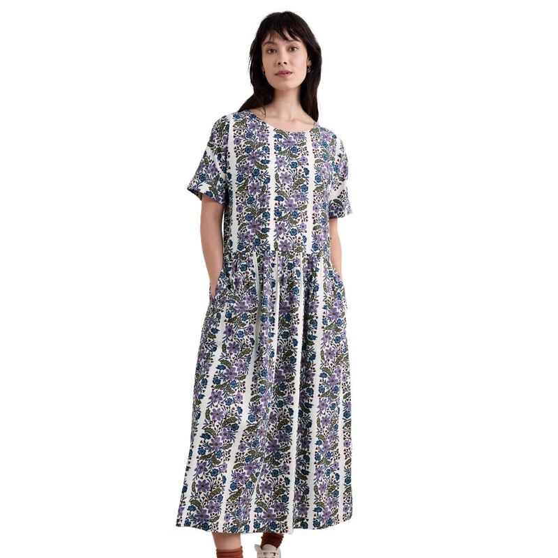 Seasalt Cornwall Brouse Dress Etched Bloom Chalk image number 0