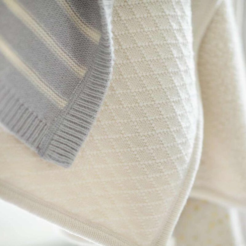Pottery Barn Kids Luxe Knit Sherpa Stroller Blanket Ivory image number 1