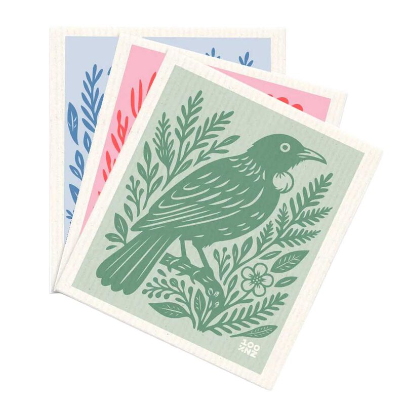 Swedish Dishcloths &ndash; NZ Woodcut Birds image number 0