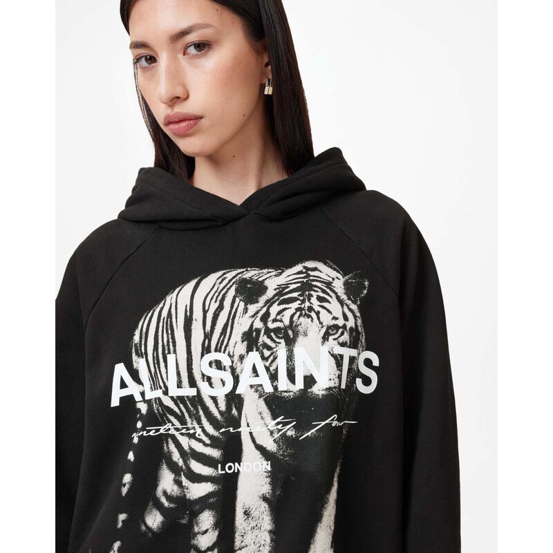 AllSaints Kit Talon Tiger Print Hoodie image number 2