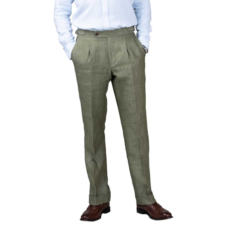 Rembrandt Evans Sage Green Linen Trouser image number 0