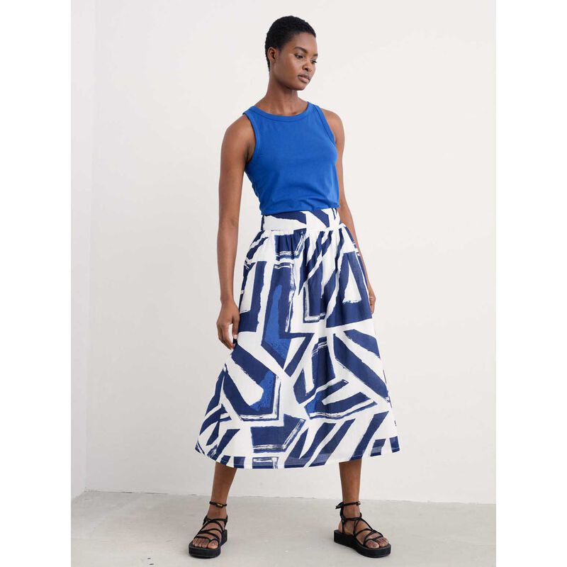 Seasalt Cornwall Mevagissey Skirt Harbour Sails Chalk image number 3