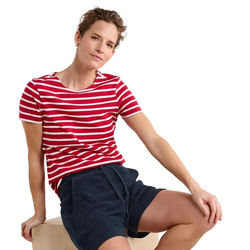 Seasalt Cornwall Sailor T-Shirt Breton Rudder Chalk