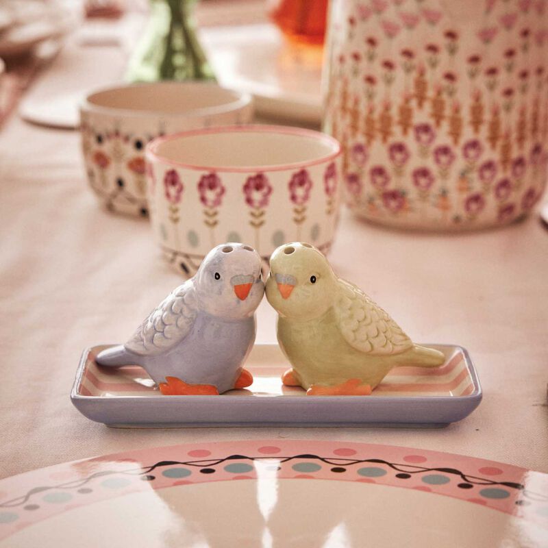 Cath Kidston Ceramic Budgie Salt & Pepper Shaker Set image number 2